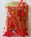 No Sweat 20 Piece Red Polypropylene Fastener Kit M6 X 60mm Phillips Pan Head Bolts With Nuts And Washers in a sealed bag.