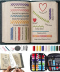 Upgraded Embroidery Stitch Book Kit For Beginners With Full Tools And Clear Tutorial 106 Pattern Library on open book