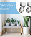 Brown 1.5 Inch Swivel Caster Wheels 4 Pack With U Bracket on display, ideal for easy mobility in home or office settings.