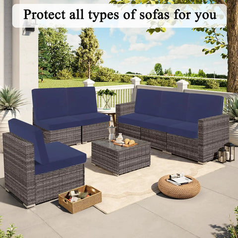 Elastic Patio Cushion Covers Set Of 12 Waterproof Outdoor Chair Cushions Slipcovers on rattan furniture