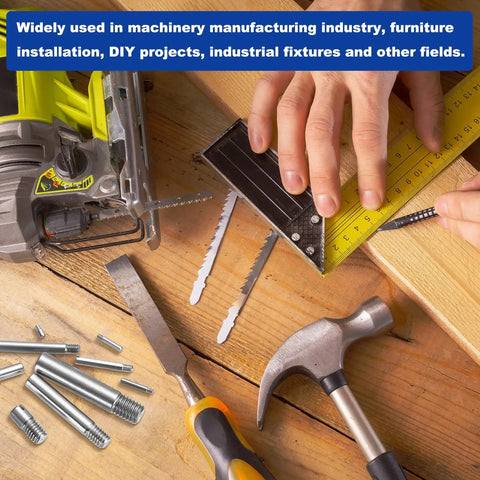 12 Pcs M6 X 12mm Slotted Cylindrical Dowel Pins 304 Stainless Steel with tools on a wooden surface for DIY projects.