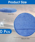 10 Pack Wax Applicator Pads With Finger Pocket, blue microfiber 5-inch car wax applicators with sponge, side and top view