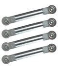4 Pack Glider Bearing Arm Bracket Hardware Rocker Replacement Parts, 9 Inch Long, 7.5 Inch Center-to-Center Mounting Holes, 1/4 Inch Bolt Holes, Galvanized Silver Finish, Durable, Easy Install Replacement Kit, four galvanized arms