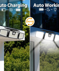 Beefy Three Head Solar Motion Sensor Flood Light Outdoor Waterproof 3000 Lumen 156 LED Security Spotlight installed on wall