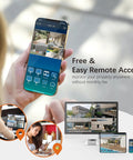 Remote access feature of 8 Channel 1080P Hybrid DVR Security Recorder With 2TB Hard Drive displayed on smartphone and other devices.