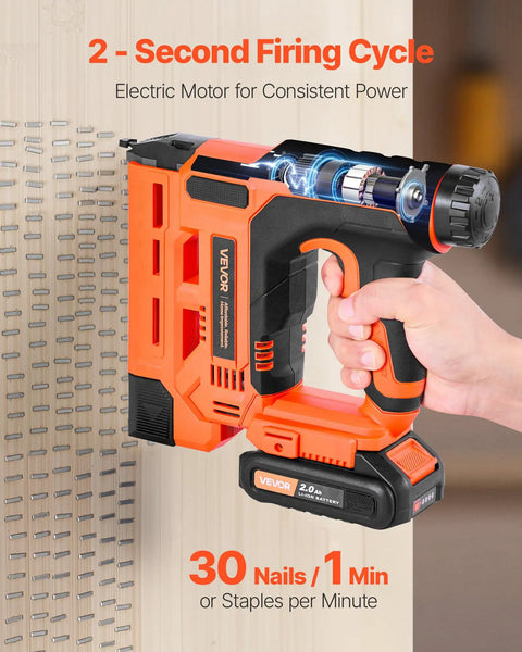 Real Deal Power Tool For Weekend Warriors Knocking Out Home Builds This Cordless 2 In 1 Brad Nailer And Staple Gun packs electric motor and non-slip grip.