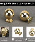 10 Pack Unlacquered Brass Cabinet Knobs And Pulls Set, Solid Brass Hardware With Living Finish, Naturally Patina Aging, Polished Gold Look, Subtle Color Variations, Fingerprint Friendly, Ideal For Kitchen, Bath, And Furniture Cabinets. Two brass cabinet knobs