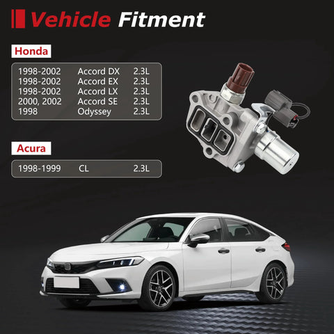 VVT Solenoid Replacement For 1998-2002 Honda Accord 2.3L 1998 Odyssey 2.3L 1998-1999 Acura CL 2.3L with vehicle fitment chart
