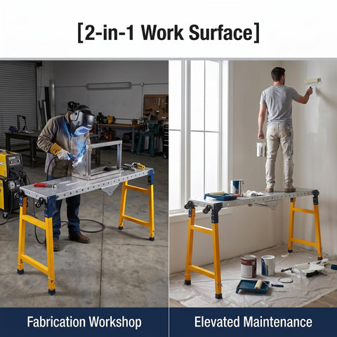Hella Heavy Duty Collapsible Welding Table 1100 Lb Foldable Steel Workbench For Metalworking in workshop and maintenance use.