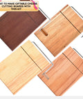 Top Shelf Cheese Slicer Kit With Kickass Stainless Steel Wires And Slick Wood Handles Plus Assembly Hex Key And Replacement Parts For Nifty DIY Cheese Board Crafting Sets, featuring various wood cutting boards.