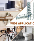 Heavy Duty Hollow Wall Anchors With Screws For Stripped Hole Fixes And Wobbly Hinge Fixes Tree Shape Zinc Coated Steel Drywall Plugs displayed with a bicycle and bathroom