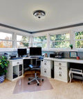Sommerset Matte Black Two Light Flush Mount Fixture With Clear Glass Shade And Decorative Thumb Screws in office