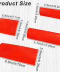 Five Piece Soft Rubber Wood Graining Tools Set showcasing size dimensions for DIY painting, knurling pattern brushes.