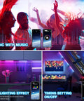 Sixteen Inch 18W RGB LED Light Bars Kit With App Control And Remote, 16 Million Colors, Music Sync, group lighting scene