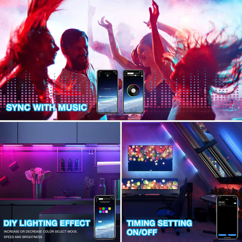 Sixteen Inch 18W RGB LED Light Bars Kit With App Control And Remote, 16 Million Colors, Music Sync, group lighting scene