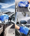 Collage showing High Pressure Power Washer Wand With Hydro Jet Spray cleaning a car using flexible garden watering wand.