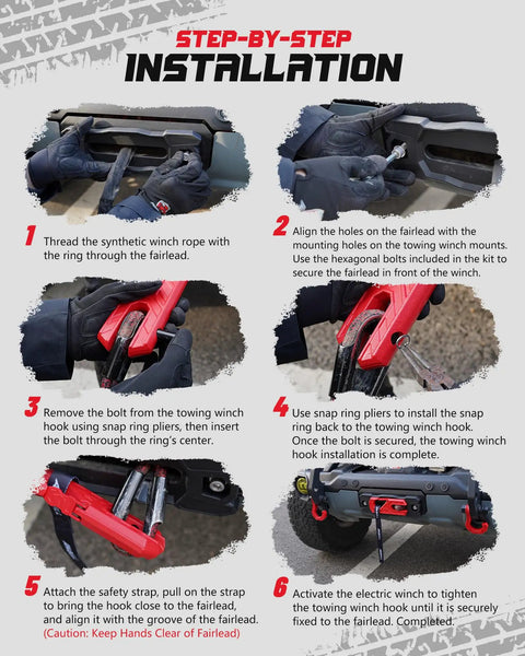 Step-by-step installation of Get Your Truck Back On Track With This Rock Solid Aluminum Hawse Fairlead And Grade 80 Forged Steel Winch Hook Set.