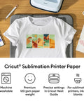 T-shirt with vibrant color design from Premium Sublimation Paper Pack 100 Sheets 8.5 By 11 Letter Size For Vivid Color Transfers, 120gsm shown