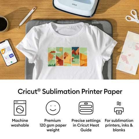 T-shirt with vibrant color design from Premium Sublimation Paper Pack 100 Sheets 8.5 By 11 Letter Size For Vivid Color Transfers, 120gsm shown