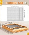 All In One Beehive Parts Kit For 10 Frame Hives With Screened Bottom Board, dimensions displayed, flat view.
