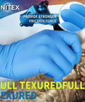 Top Tier Blue Nitrile Gloves Food Safe Grade 6 Mil Thick Latex Free Kitchen Cooking Cleanup 100 Count Roll Built Tough Real Deal Slip Resistant Work Protection used during tattoo application.
