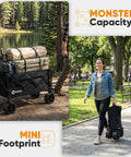 Foldable Wagon With All Terrain Wheels Beefy 150L Capacity Heavy Duty Collapsible Cart for Camping Garden and Sports 330 lbs Load