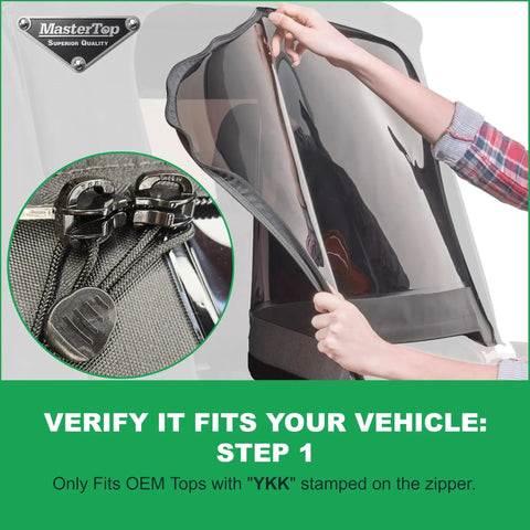 Soft Rear Window Replacement for Jeep Wrangler JK Two Door and Four Door 2011 to 2018 OEM Factory Top installation guide