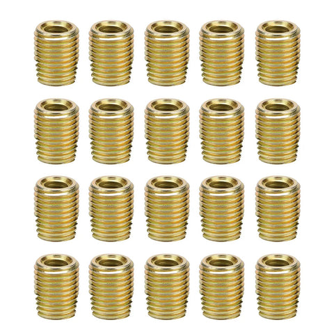 20 Pcs Carbon Steel Self Tapping Thread Insert Repair Kit M10x1.5 Outer M14x1.5 Pro Grade Fast Fix For Industrial Machinery, Rail Vehicles, Shipbuilding, Electronics, Aluminum Die Casting, And Tough Furniture Projects, brass inserts set