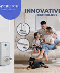 4 In 1 Smart Door Lock With Wi Fi Keyless Entry Fingerprint Scanner Keypad And Remote App Access shown on a living room wall