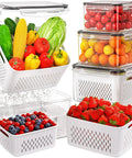 Fridge Fruit Storage Set With Removable Colander And All-In-One Washing Bowl For Rinse, Drain, And Refrigerate Produce Like A Pro