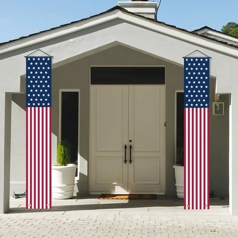 Patriotic Fourth Of July Porch Banner And Outdoor Decor For Home And Yard American Flag Themed Memorial Day And Veterans Day Vibe