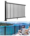 Modular Aluminum Deck Railing Kit delivering next level wobble free construction on a patio with lake view.
