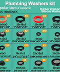 All In One Faucet Washer Kit With O Rings And Plumbing Gaskets, 1075 Piece Universal Rubber Washers Set product image