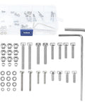 50 Piece Turntable Headshell Mounting Hardware Kit Stainless Steel Hex Socket Head Screws Bolts Nuts Washers And Wrenches In A Mixed Box Case Color Silver For Phonograph Parts Ready To Install