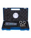 Digital Force Gauge Push Pull Meter With Data Memory Function And External Load Cell Sensor Three Measurement Units N Kg Lb Range Up To 1000 Kgf 9800 N 2200 Lbf High Precision Tension And Compression Tester in blue case
