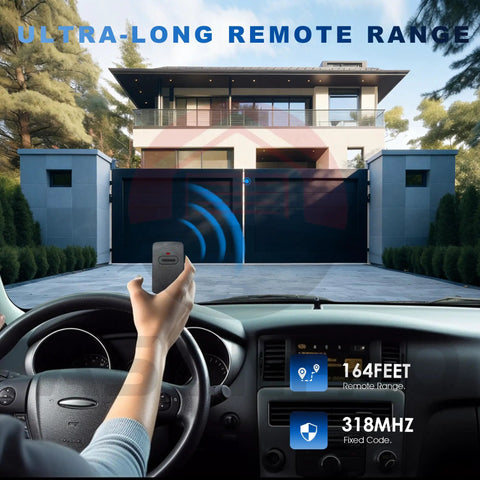 Person using Three Pack Gate Opener Remote For GTO Pro Access And Linear Systems FM135 RB741 MMT103 318MHz 9 Dip Switches, 3 Positions