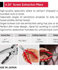 Screw Extractor Pliers Tool Set Four Piece Pro Grade Heavy Duty Pliers Kit With High Carbon Steel Made In Japan package and features