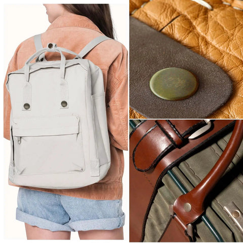 24 Sets Leather Snaps And Fasteners Kit 15mm Metal Snap Button Kit With 4 Installation Tools on backpack and leather bag