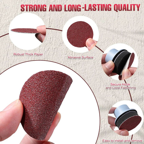 Close-up of 4 In 1 Resin Sander Kit's hook and loop sandpaper disks, highlighting abrasive surface and fastening system.
