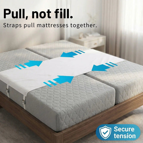 Twin To King Bed Converter Bridge Serving As A Split King Gap Filler With Heavy Duty Straps And Steel Buckles To Lock Two Standard Mattresses Together And Keep Your Sleep Game Strong on mattresses.