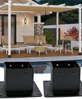Beefed Up Heavy Duty 4x4 Post Base Bracket Set With 3.3 By 3.5 Inch Inner Size for Pergola Structural Support