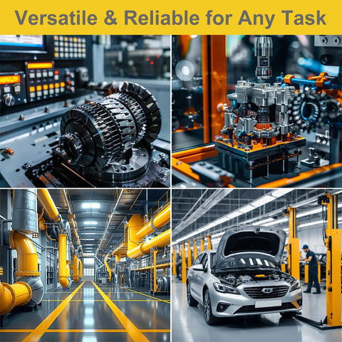 Industrial machinery and auto repair workshop showcasing Heavy Duty Flange Bolt Kit 528Pcs M5 M6 M8 M10 8.8 Pro Grade In Use