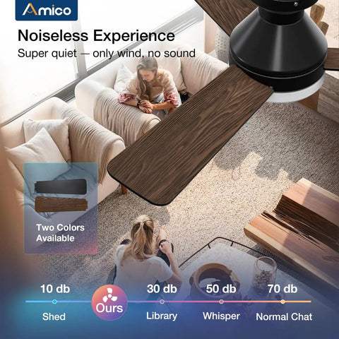 42 Inch Low Profile Ceiling Fan With Light And Remote Flush Mount Reversible Blades Dimmable 3 CCT in living room