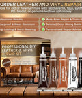 Brown Leather Repair Kit For Furniture And Auto Interiors With Quick Drying Adhesive To Fix Scratches Tears Holes And Peeling