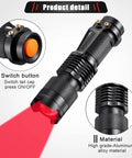 Red Light Flashlight With Red Lens Filter, Single Mode LED Torch For Night Observing Astronomy Aviation Beach Safety, AA Battery Powered, Pack Of 10