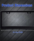 Dimensions image of Blue White Porcelain Flowers License Plate Frame Stainless Steel Personalized Floral Design For Standard 6x12 Inch Plates Compatible With USA Canada Includes Screws