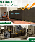 Privacy Fence Screen 4x25 Ft Outdoor Windscreen Cover 90 Percent Blockage Heavy Duty Mesh Shade Cloth brown installed