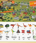 237-piece Ultimate Dinosaur World Race Track Set with 203 flexible tracks, LED Dino car, various dinos, bridges, and decorations