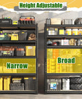 Two Pack Heavy Duty Garage Shelves Adjustable And Wobble Free Storage Racks For Garage Organization Durable Steel Shelving Units That Fit Tight Corners And Open Floor Space, height adjustable narrow and broad shelves