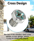 Rock Solid 10 Pack Stainless Steel Mounting Screws For Google Nest Cam Floodlight close-up of cross design for easy installation.